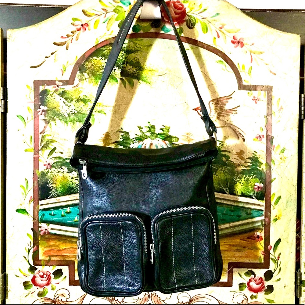 EUC - Armani Exchange Black Leather Bag